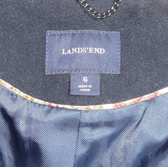 Lands End Womens Wool Blend Hidden Button Coat - Picture 3 of 8